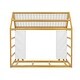 preview thumbnail 27 of 30, Floor Bed Design Wooden House Bed with Fence and Roof,Twin Size