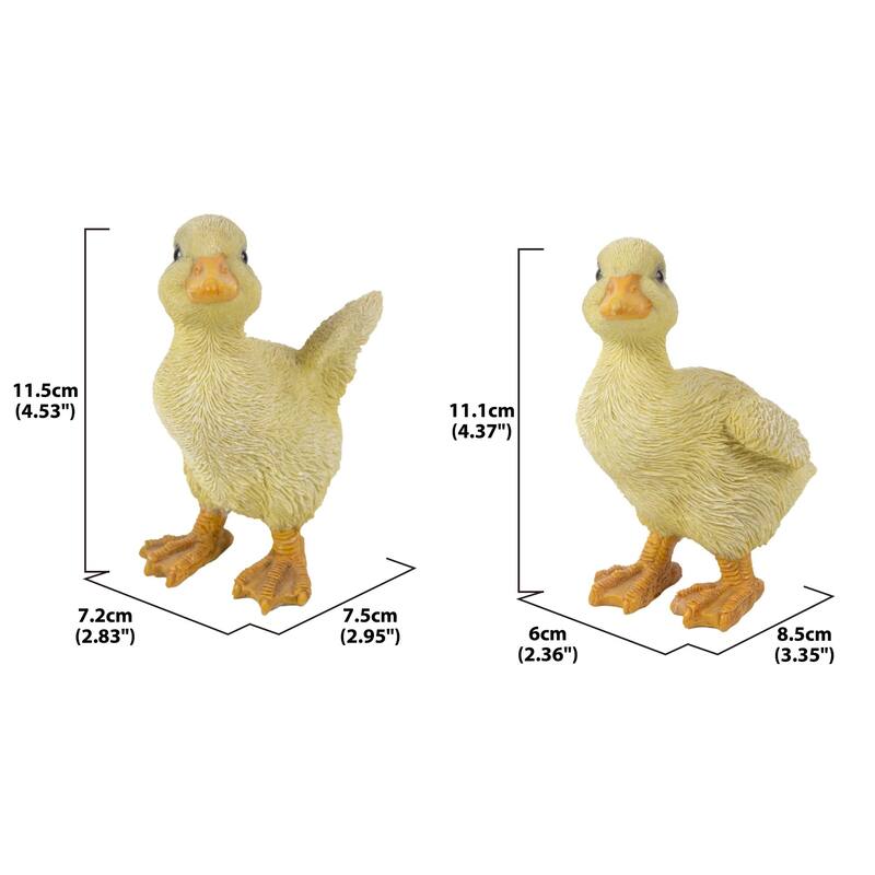 Little Duckling Outdoor Garden Statues - 4.5" - Set of 2