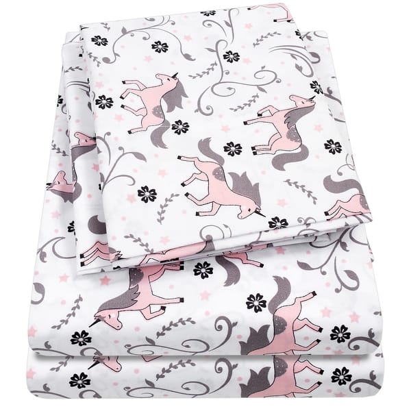 slide 2 of 6, Unicorns Sheet Set by Sweet Home Collection FULL - 4 Piece
