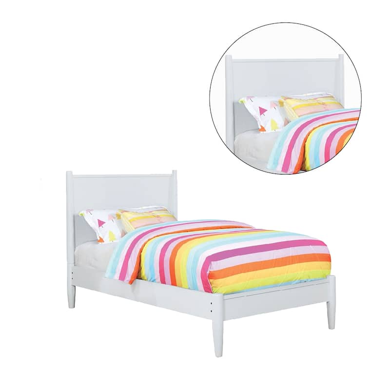 Wooden Platform Bed With Round Tapered Legs