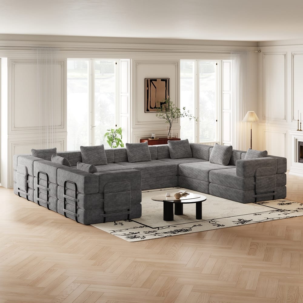 Oversized Corduroy Modular Splicing Sectional Sofa, Freely Combined