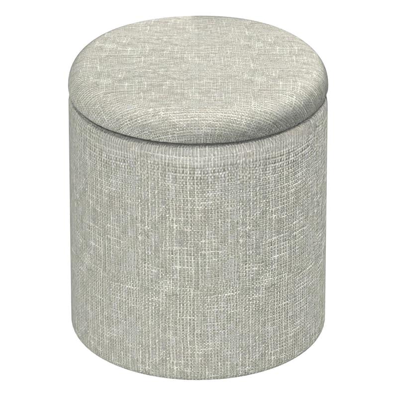 Modern Fabric Round Storage Ottoman