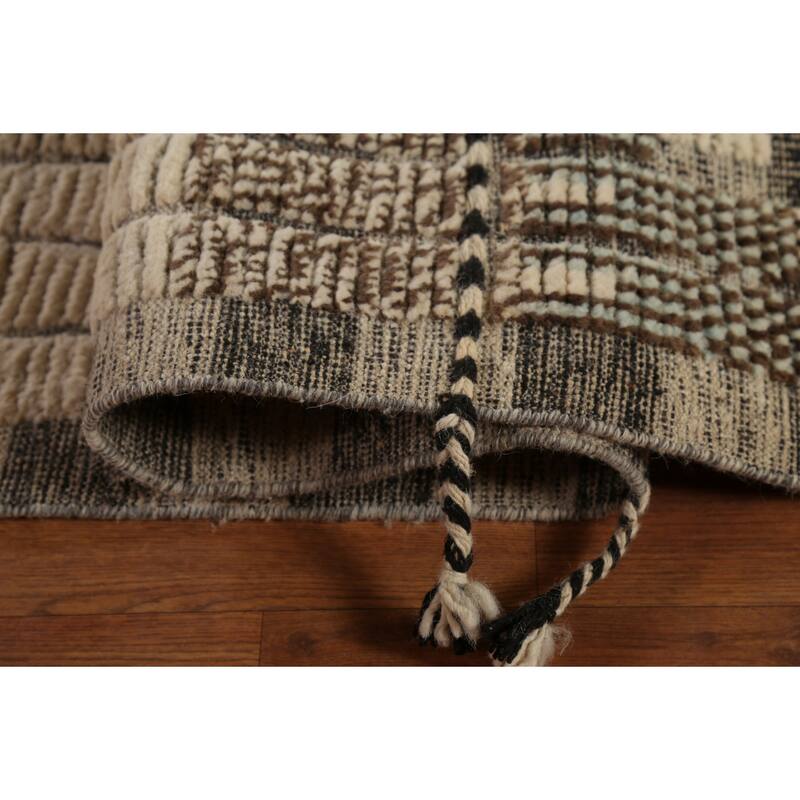 All-Over Striped Moroccan Large Area Rug Handmade Wool Carpet - 11'8"x 15'8"