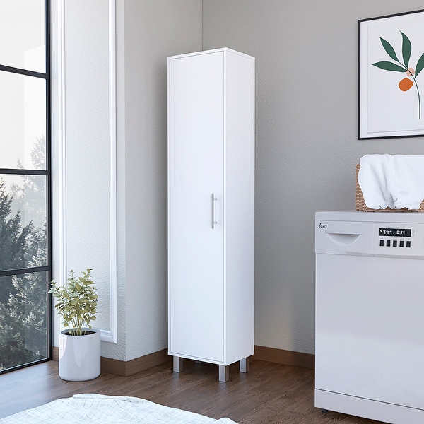 Recessed outlet broom closet