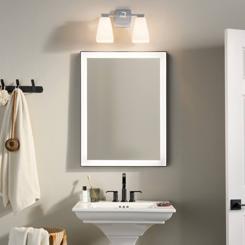 Kichler Lighting Marant 14.25" 2-Light Vanity Light with Opal Glass in Chrome