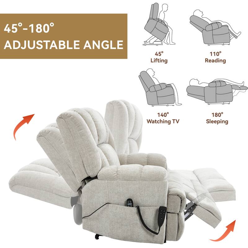 Dual Motor Power Lift Recliner Chair with Heat Massage,Infinite Position