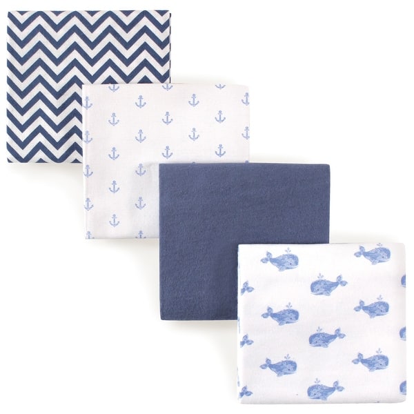 slide 1 of 1, Hudson Baby Infant Boy Cotton Flannel Receiving Blankets, Whale, One Size - Whale - One Size One Size - Whale