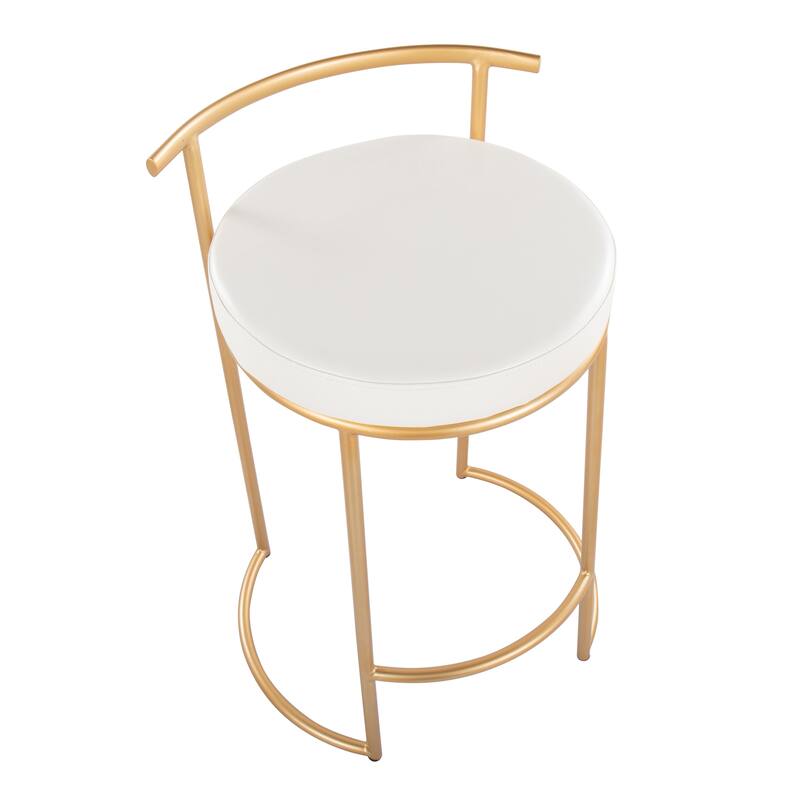 Silver Orchid Forrest Round Fixed-Height Counter Stool (Set of 2)