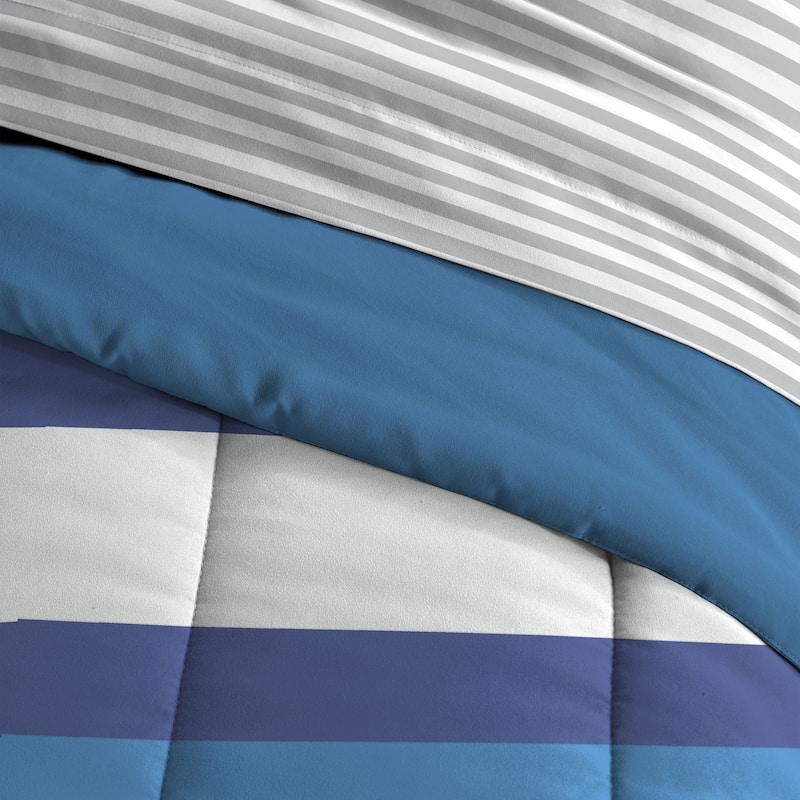 Dream Factory Rugby Stripe Bed-In-A-Bag Comforter Set