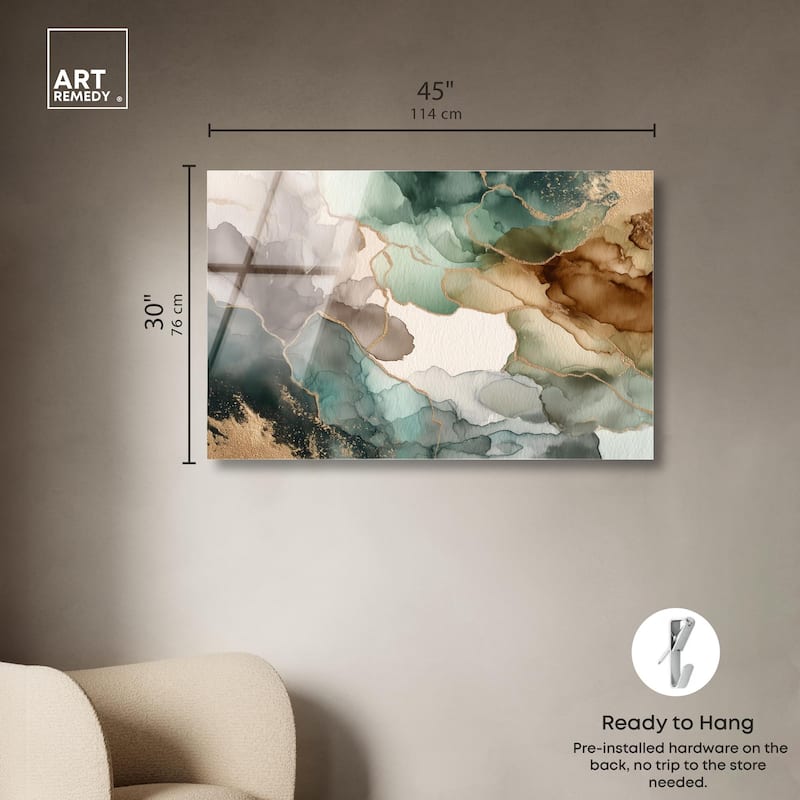 Golden Estuary II Acrylic by Art Remedy, Ready to Hang