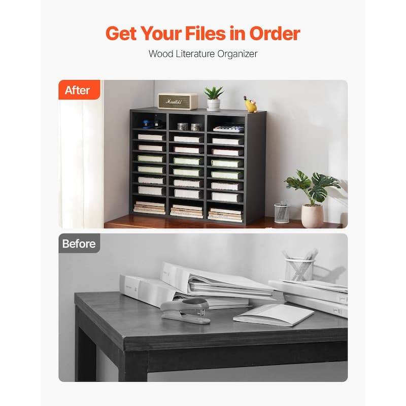 Multi-Purpose Office Literature Organizers with 24 Compartments and Adjustable Shelves Perfect Addition to Any Space