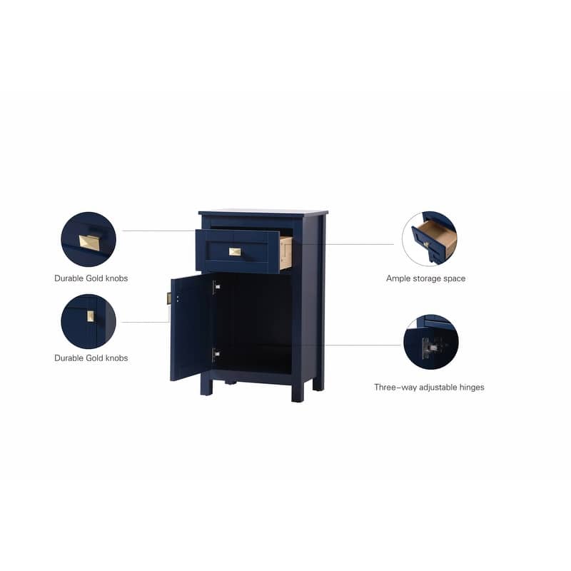 Indigo Home 18 Inch Bathroom Storage Freedstanding Cabinet