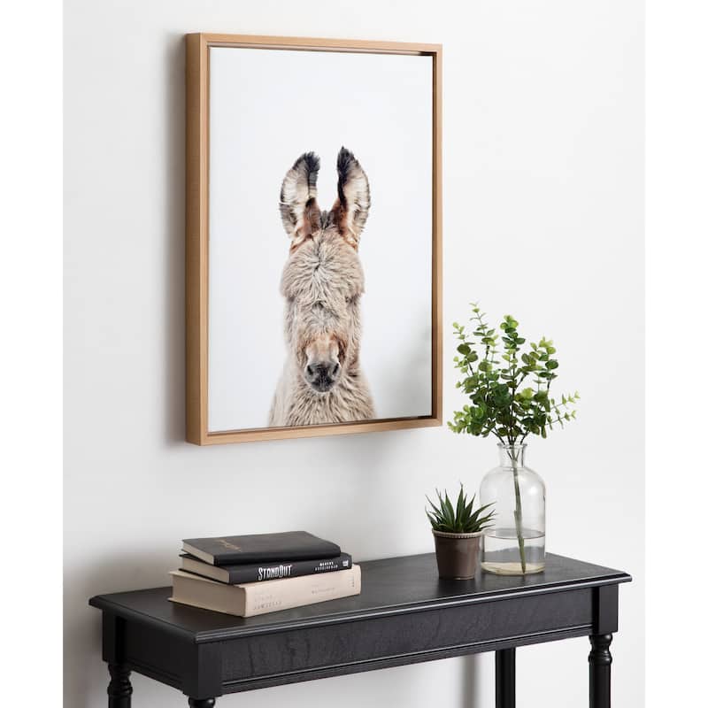 Kate and Laurel Sylvie Animal Studio Burro Portrait Framed Canvas by Amy Peterson Art Studio