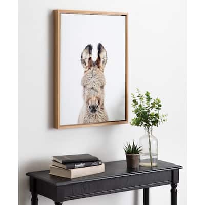 Kate and Laurel Sylvie Animal Studio Burro Portrait Framed Canvas by Amy Peterson Art Studio