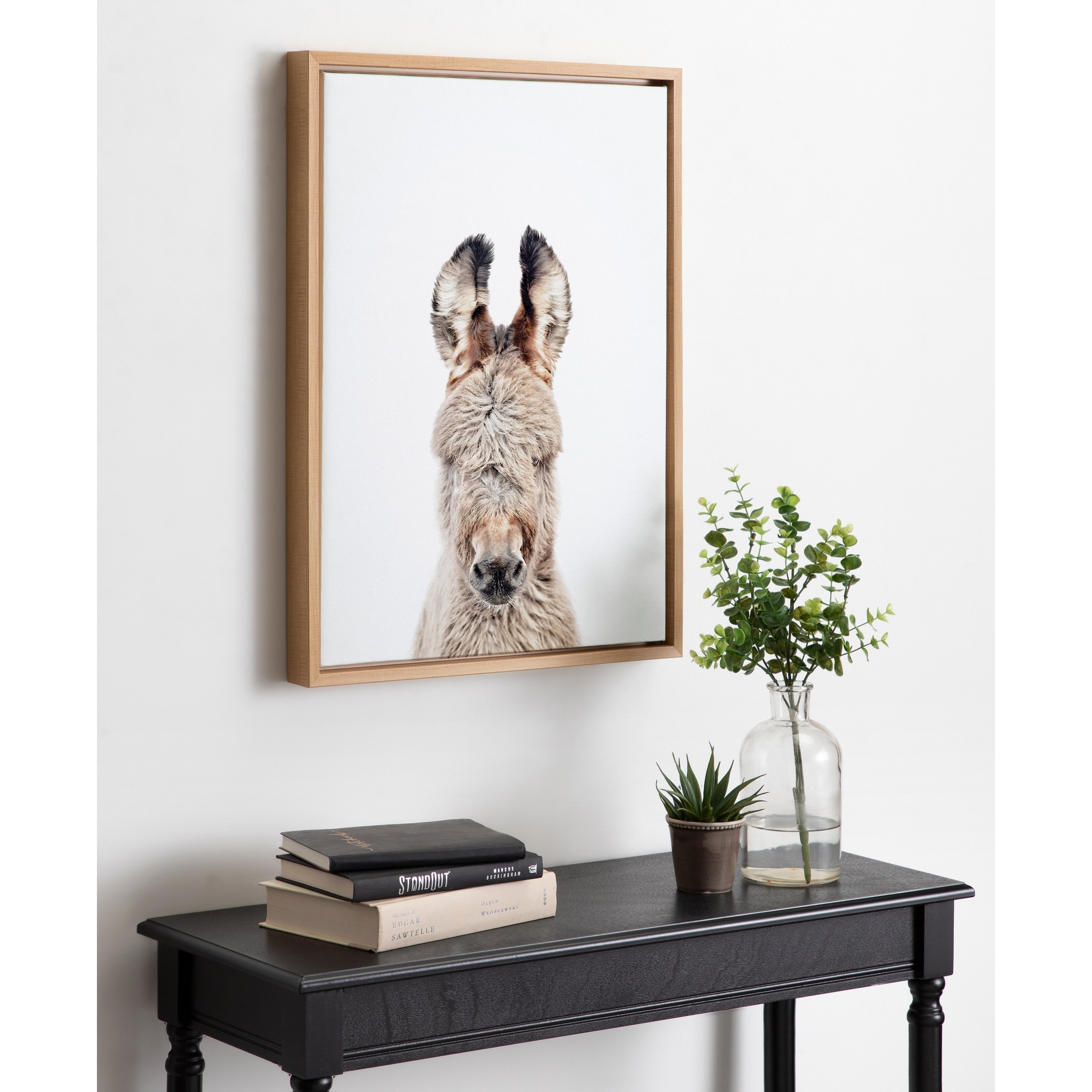Kate and Laurel Sylvie Animal Studio Burro Portrait Framed Canvas by Amy Peterson Art Studio