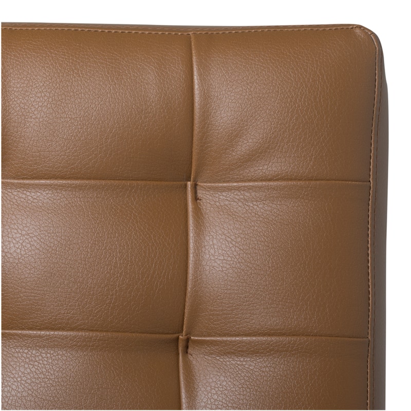 Attriom Bonded Leather and Metal Armless Mid Century Accent Chair - 30.25 x 26 x 34.75"