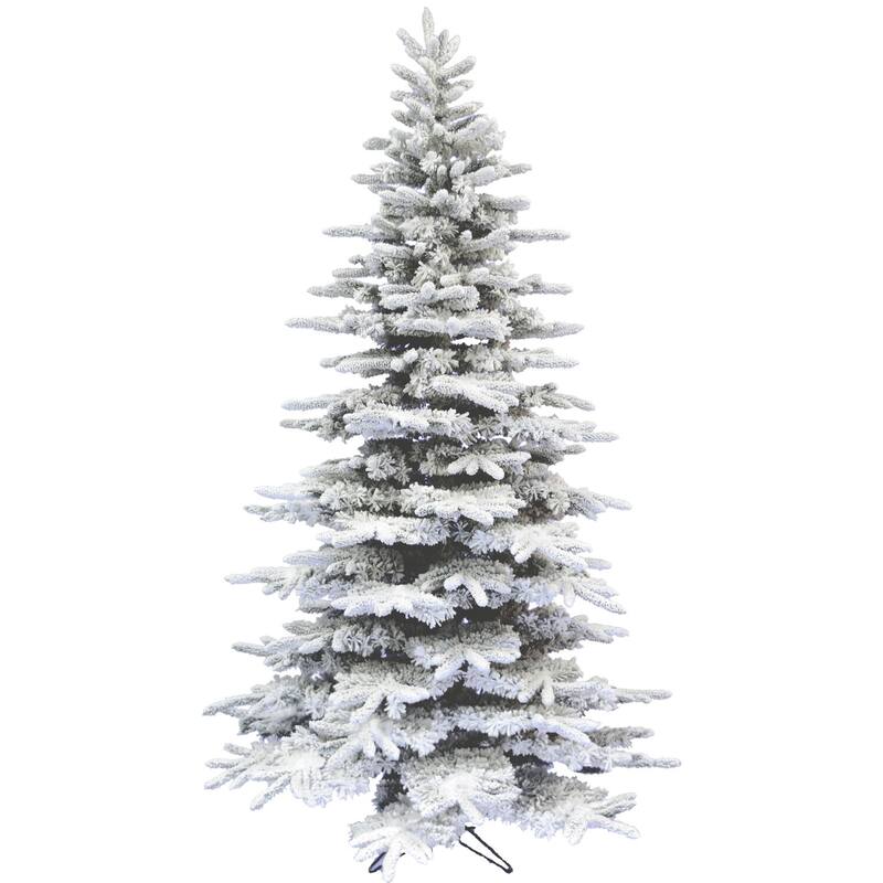 Fraser Hill Farm 7.5-Ft. Flocked Pine Valley Christmas Tree