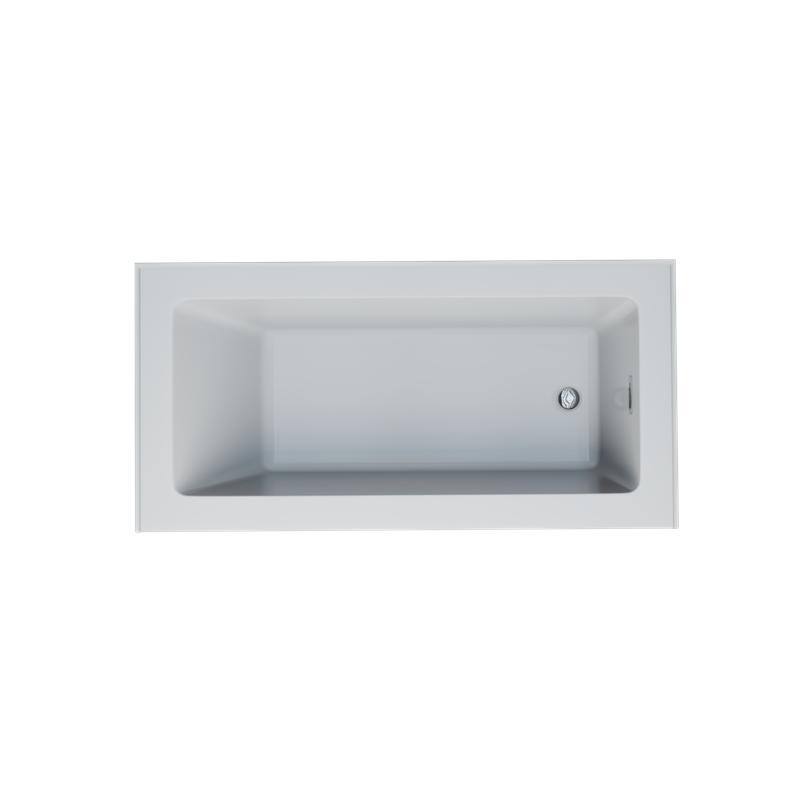 Provenza White Alcove Bathtub with Right Drain and Brushed Nickel Hardware