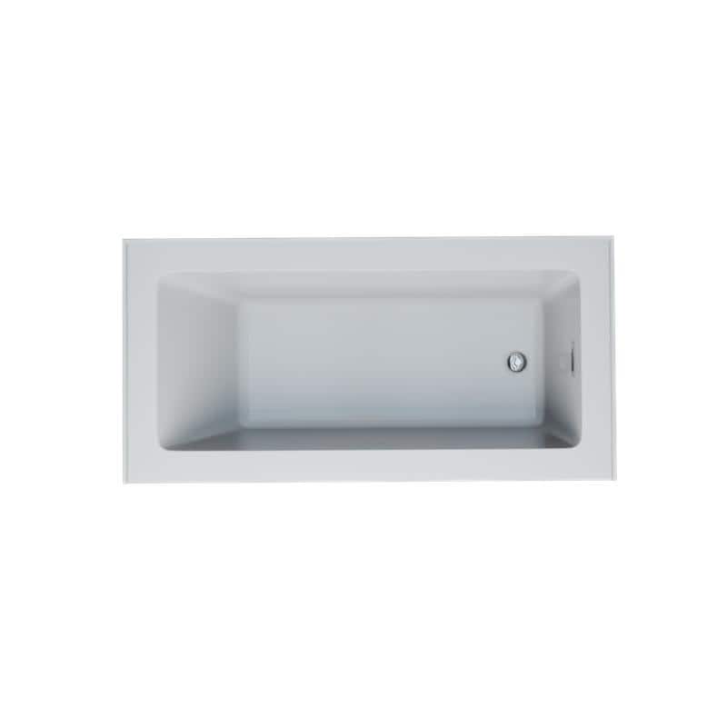 Provenza White Alcove Bathtub with Right Drain and Brushed Nickel Hardware