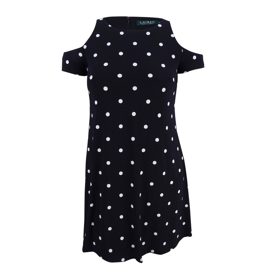 cream and black polka dot dress