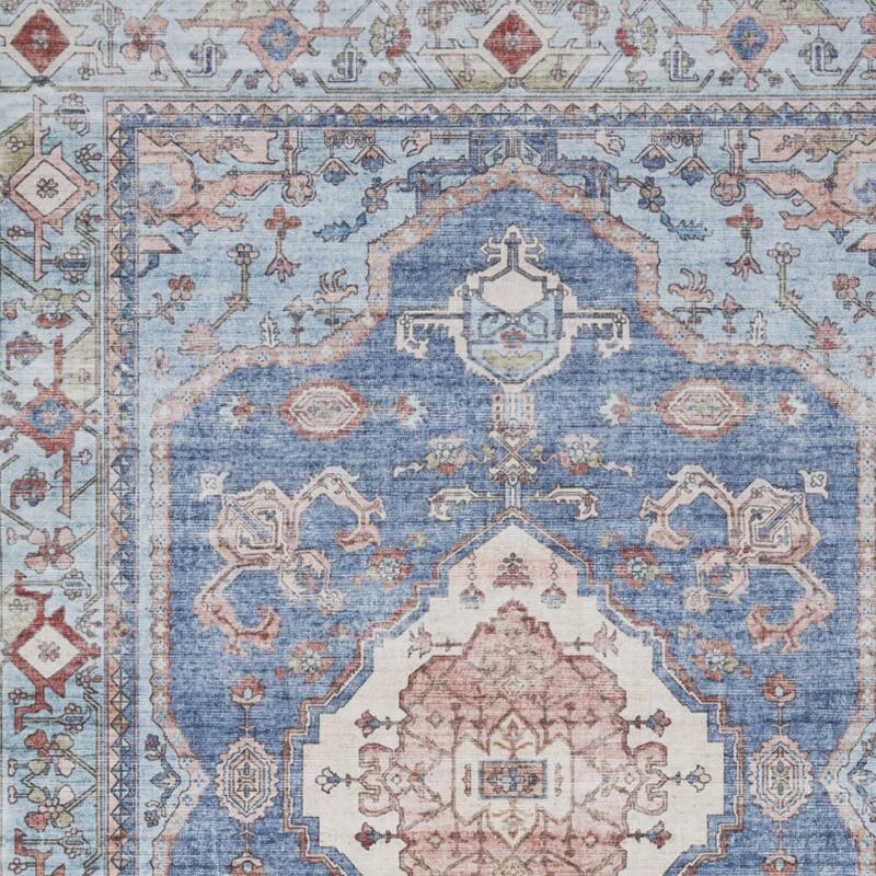 Fice Power Loomed Distressed Non Skid Stain Resistant Low Pile Area Rug By HomeRoots - 84' X '60' X '0.25