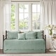preview thumbnail 14 of 28, Madison Park Venice 6 Pieces Quilted Daybed Cover Set With Scalloped Edges Green/Blue
