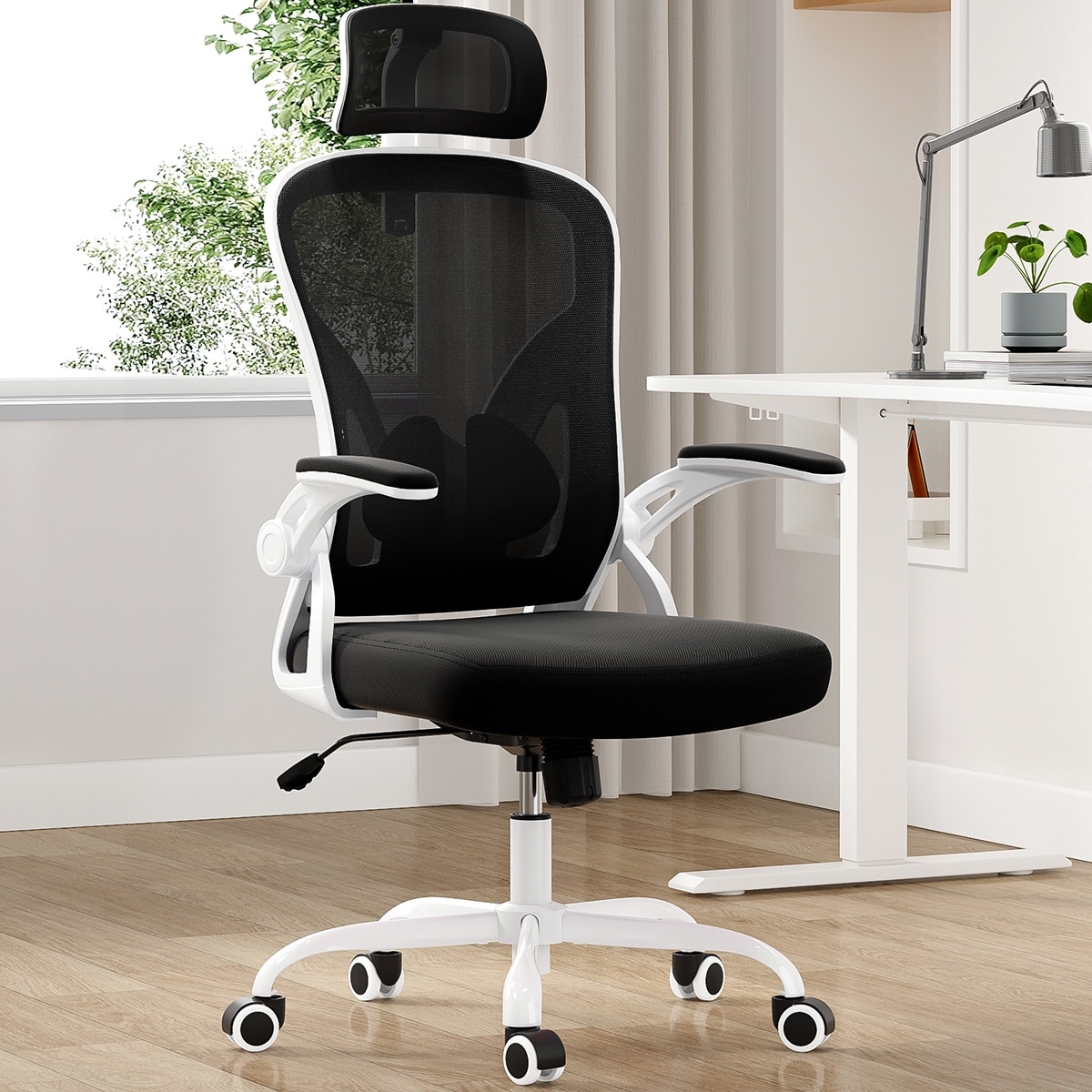 Ergonomic Office Chair, Office Desk Chair with Headrest, High Back Computer Chair with Armrests and Adjustable Lumbar Support