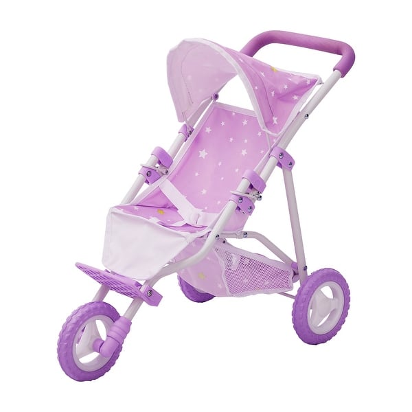 slide 2 of 9, Olivia's Little World - Baby Doll Jogging Stroller - Purple / Stars - 21" L x 13" W x 21.26" H Purple