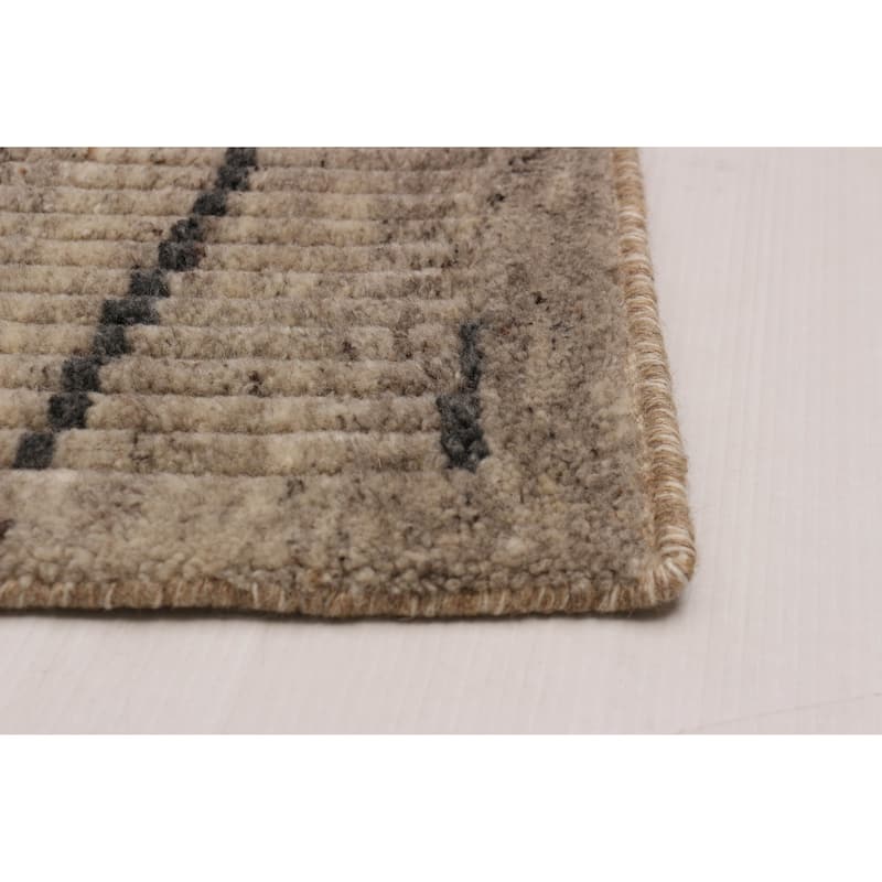 ECARPETGALLERY Hand-knotted Tangier Taupe Wool Rug - 8'0 x 9'9