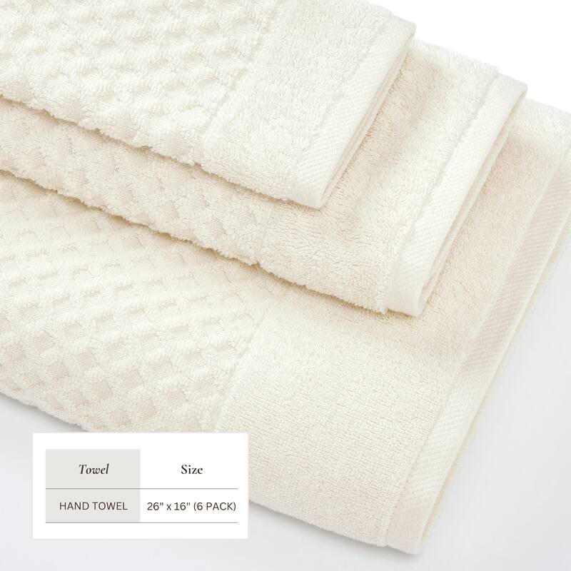 Linery & Co. Cotton Diamond Waffle Texture Bath Towels