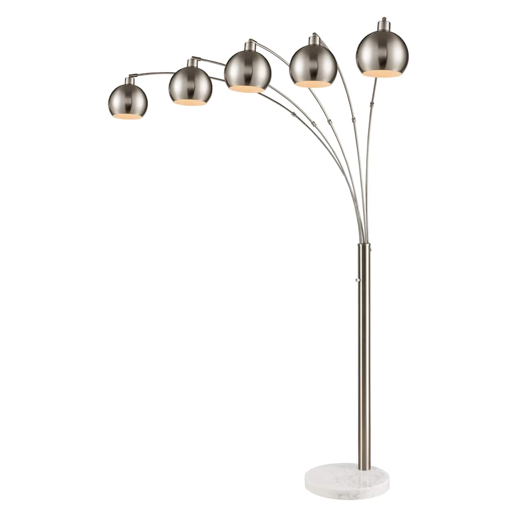 Peterborough 85.5'' High 5-Light Floor Lamp - Polished Nickel - 85.5 inch H