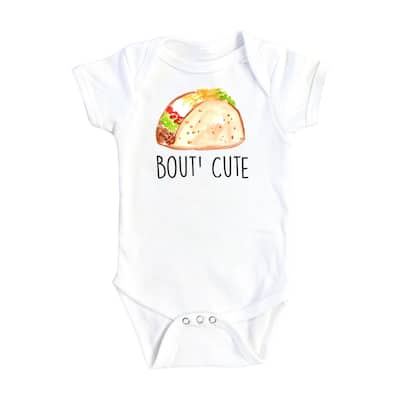 Taco Bout' Cute - Baby Boy Girl Clothes Infant Bodysuit Funny Cute Newborn 1A