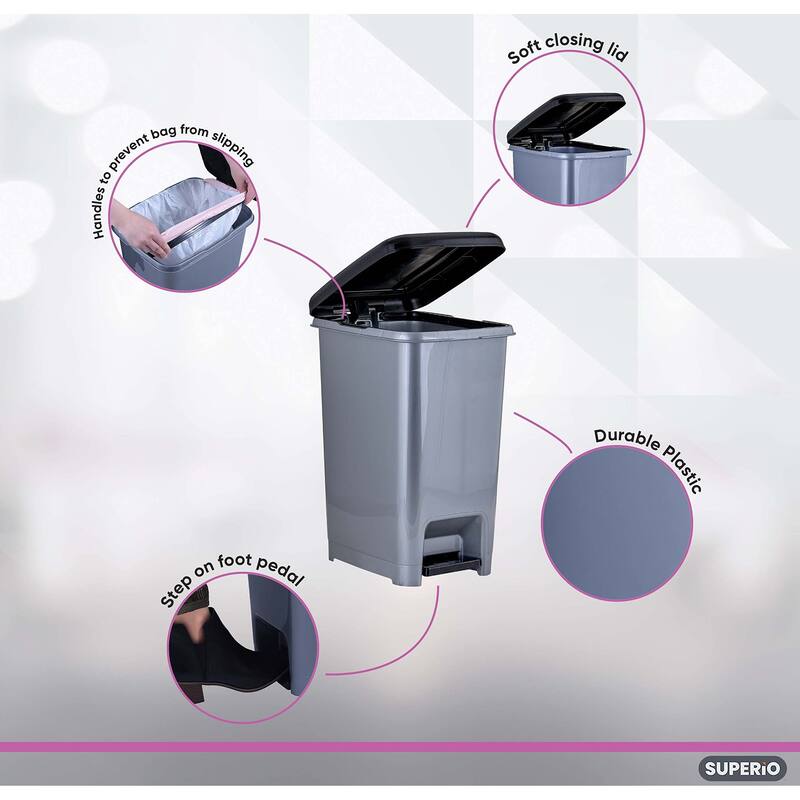 16 gal Slim Pedal Trash Can