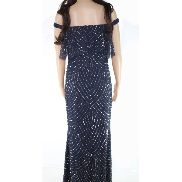 adrianna papell navy blue dress