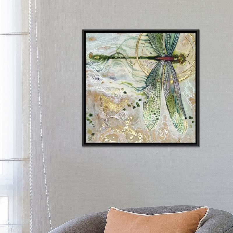 iCanvas "Damsel Fly II" by Stephanie Law Framed Canvas Print