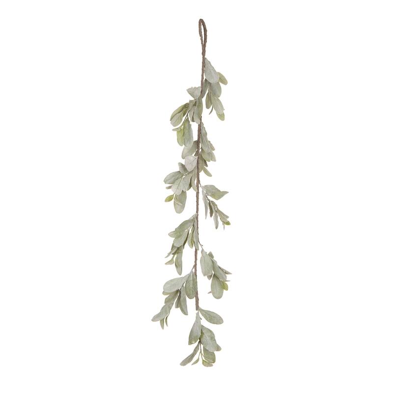 Transpac Fabric/Canvas 39" White Spring Lambs Ear Garland