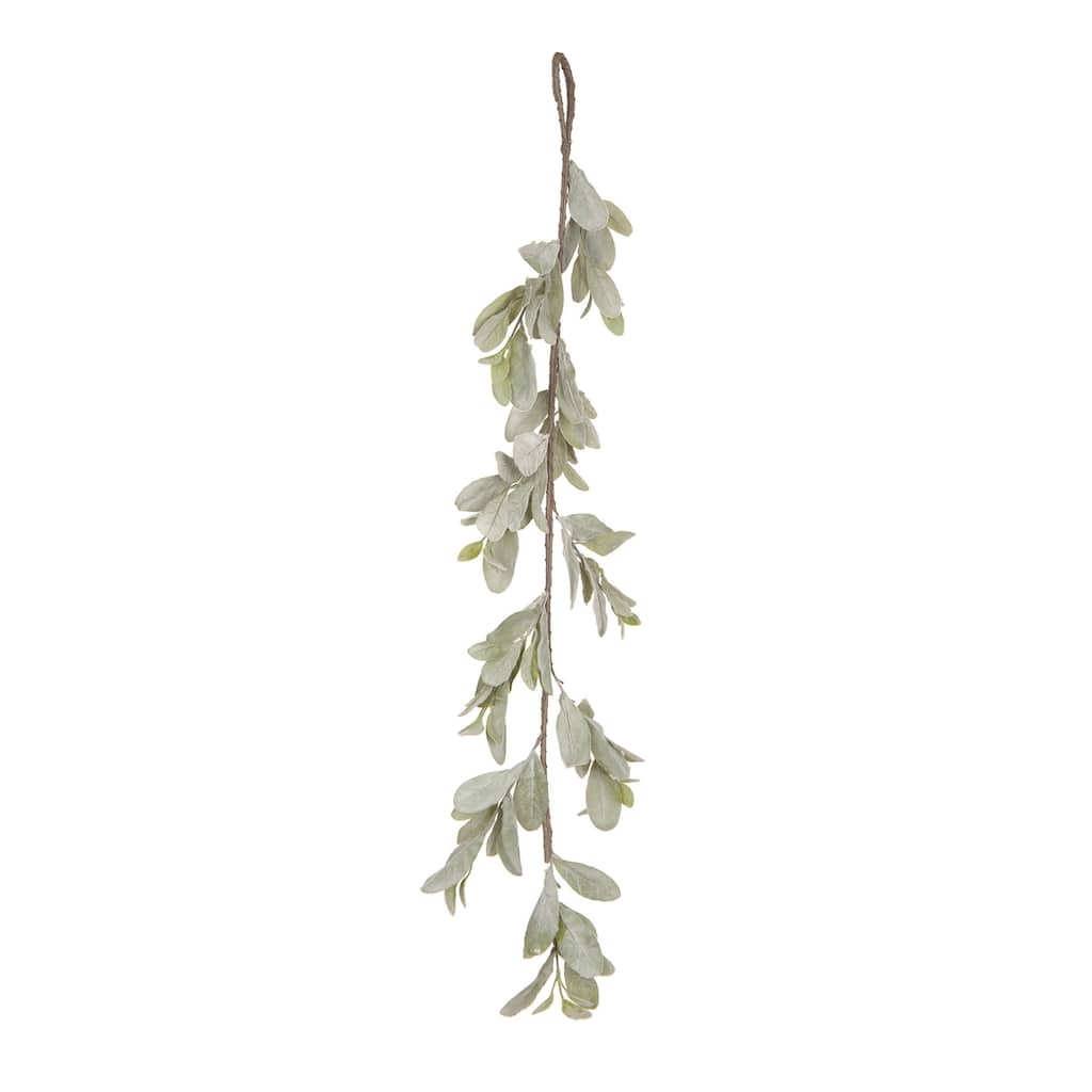 Transpac Fabric/Canvas 39" White Spring Lambs Ear Garland