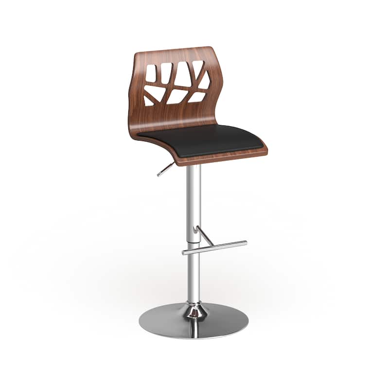 Carson Carrington Sala Mid-Century Modern Walnut Wood Adjustable Barstool - N/A