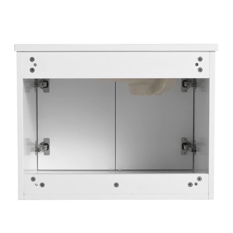 Malwee 24"/30"/36"/48" Floating Bathroom Vanity, Wall Mounted Bathroom Vanity with Resin Top,Soft Close Doors