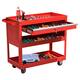 3-Tier Rolling Tool Cart with Drawer Steel Utility Storage Tool Box - Red