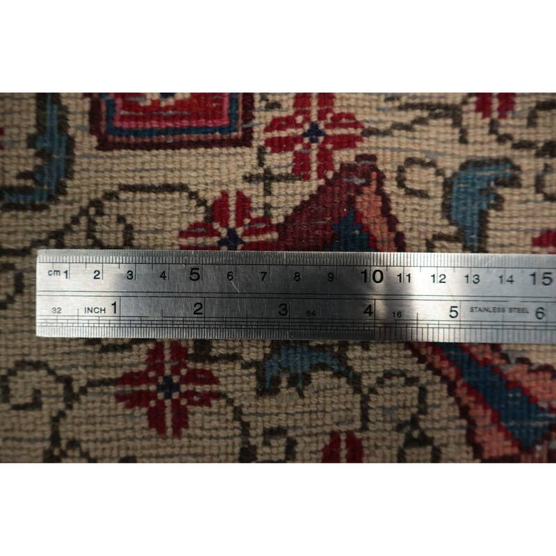 Hand Knotted Oriental 100% Wool Carpet Traditional Floral Navy Blue & Blues Kashmar Area Rug - 12' 10'' X 9' 4''