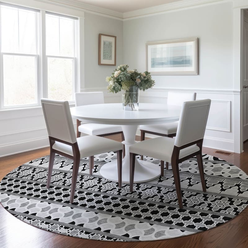 Machine Washable Indoor/ Outdoor Chantille Boho Stripe Rug