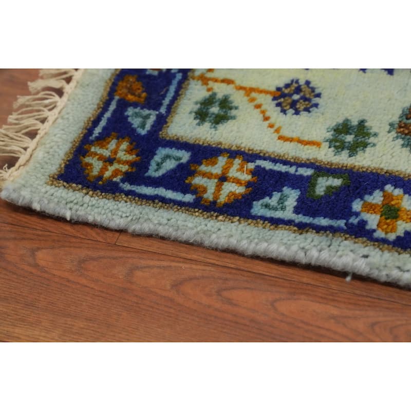 Hand Knotted Oriental 100% Wool Carpet Traditional All-Over Green Ziegler Runner Rug - 7' 11'' X 2' 6''