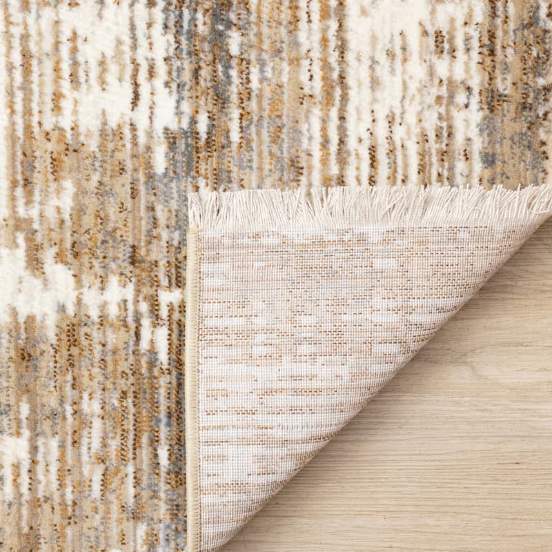 Cream Beige Gray Modern Indoor Area Rug, 5'3" x 7'10"