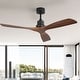 preview thumbnail 65 of 86, Sofucor 48/52 Inch Ceiling Fan with Light, Solid Wood Blades for Living Room, Bedroom,Smart Optional 52"-Remote Control-Non-light - Black with Walnut Blades