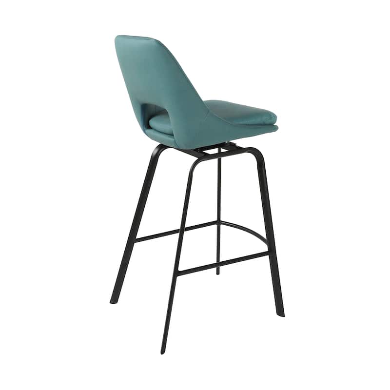 Carise Metal and Faux Leather Bar or Counter Swivel Stool