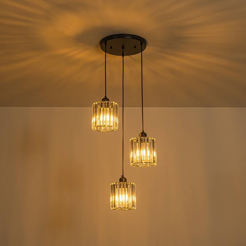 Starsky 3-Light Modern Linear / Cluster Pendant Light with Glass Shade