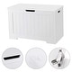 preview thumbnail 5 of 7, 29.9”L White Lift Top Entryway Storage Chest/Bench with 2 Safety Hinge, Wooden Toy Box