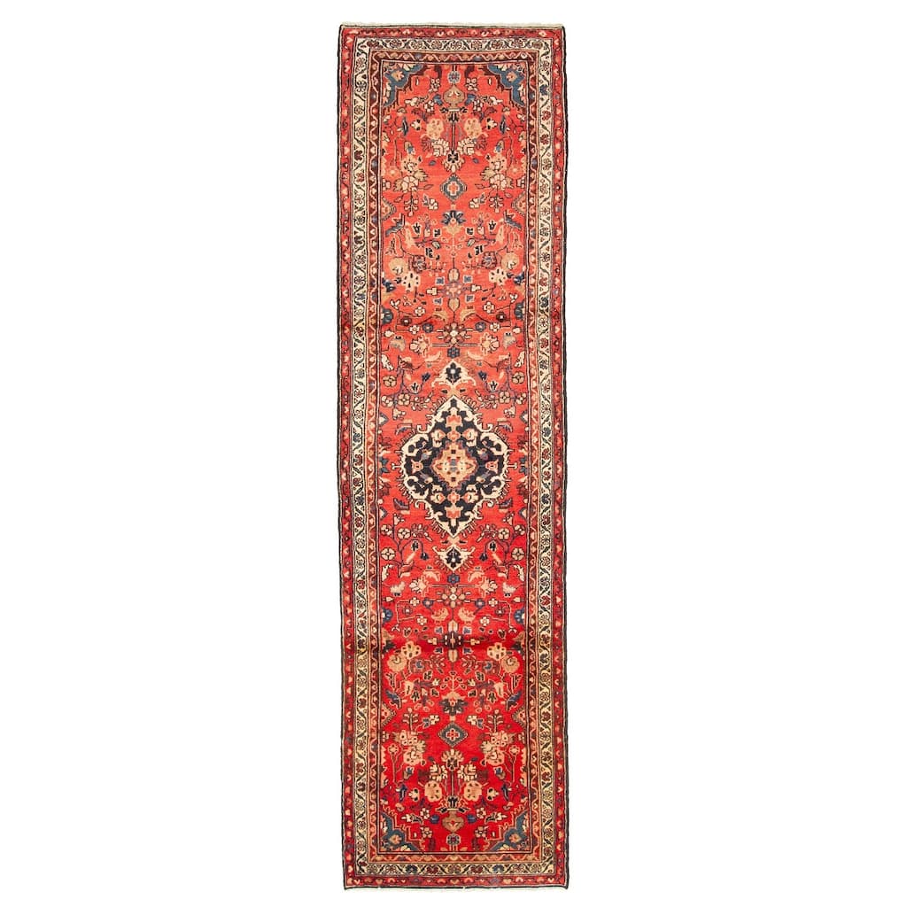 ECARPETGALLERY Hand-knotted Andelz Red Wool Rug - 2'8 x 10'4