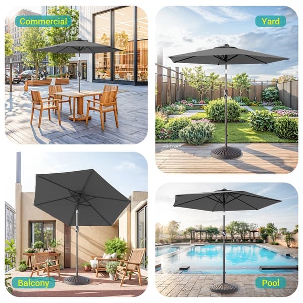 jeco 9 aluminum market patio umbrella with crank in brown Tilt Crank, Fabric/Bronze Pole, Brown, 9' : Patio, Lawn & Garden Tasheba 9 ft. Classic Color:Gray/Black Swirl 1 br Opening Mechanism PRODEAL30